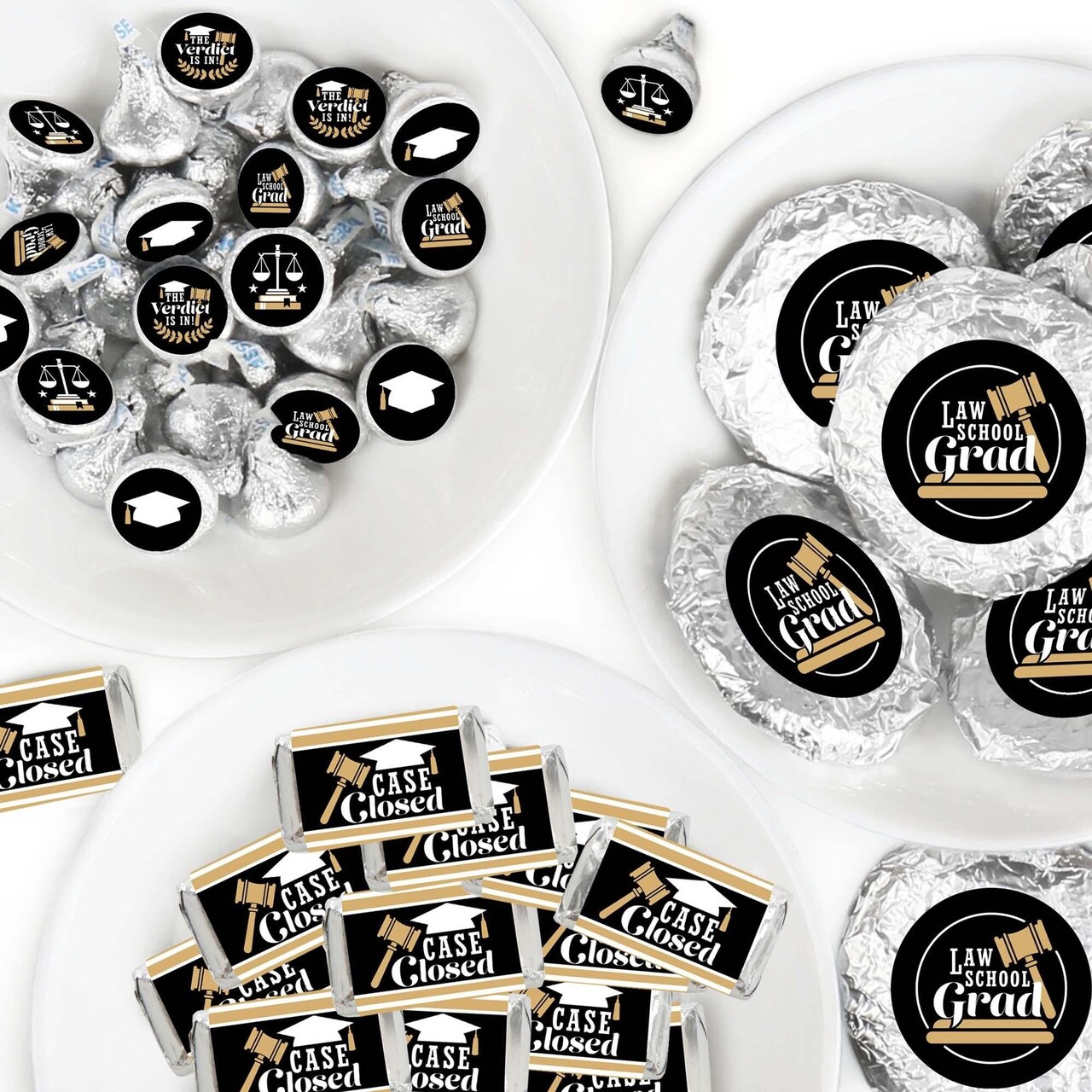 Big Dot of Happiness Law School Grad - Future Lawyer Graduation Party Candy Favor Sticker Kit - 304 Pieces